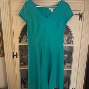 White House Black Market Green A-Line Midi Dress